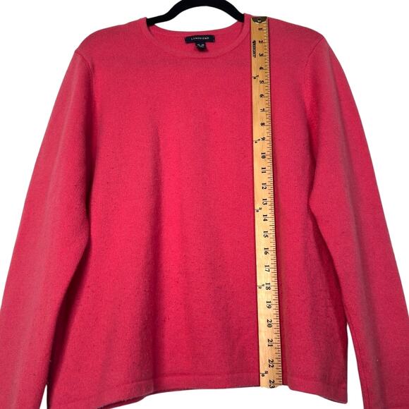 Lands' End Womens XL Petite Italian CASHMERE Sweater Crewneck Dark Hot Pink EUC! - Picture 6 of 6